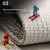 Brown Checkered Striped Washable Polypropylene Entrance Doormat