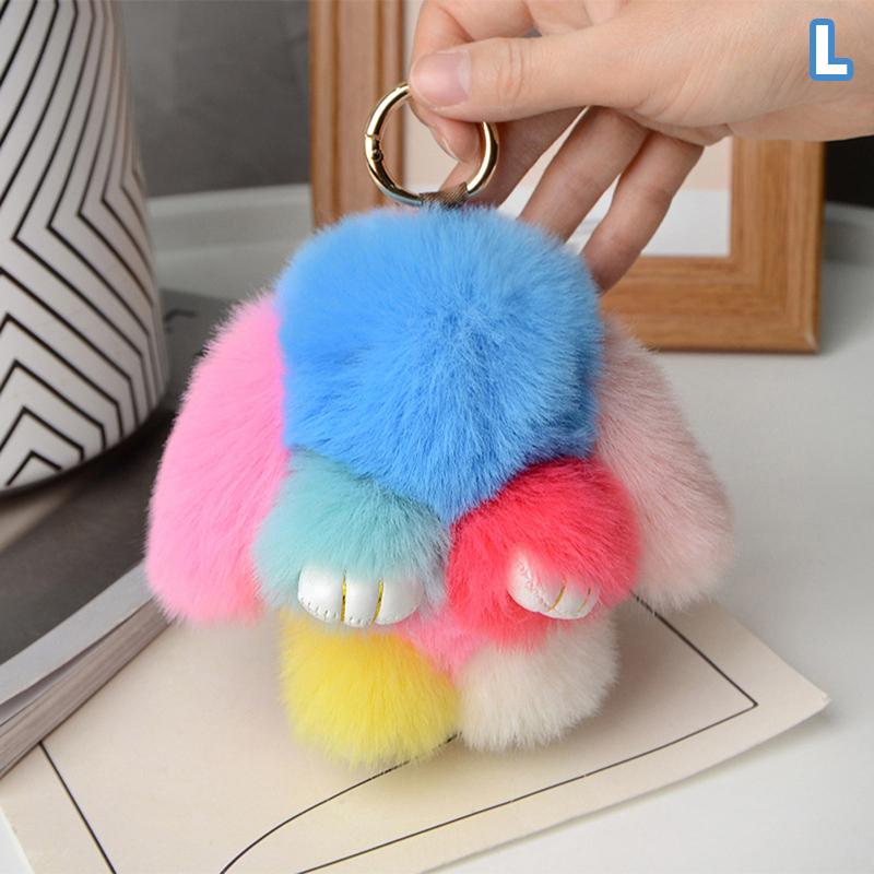 15Cm Rabbit Fur Keychain Women Bag Car Key Chain Pendant Decoration Jewelry Bags
