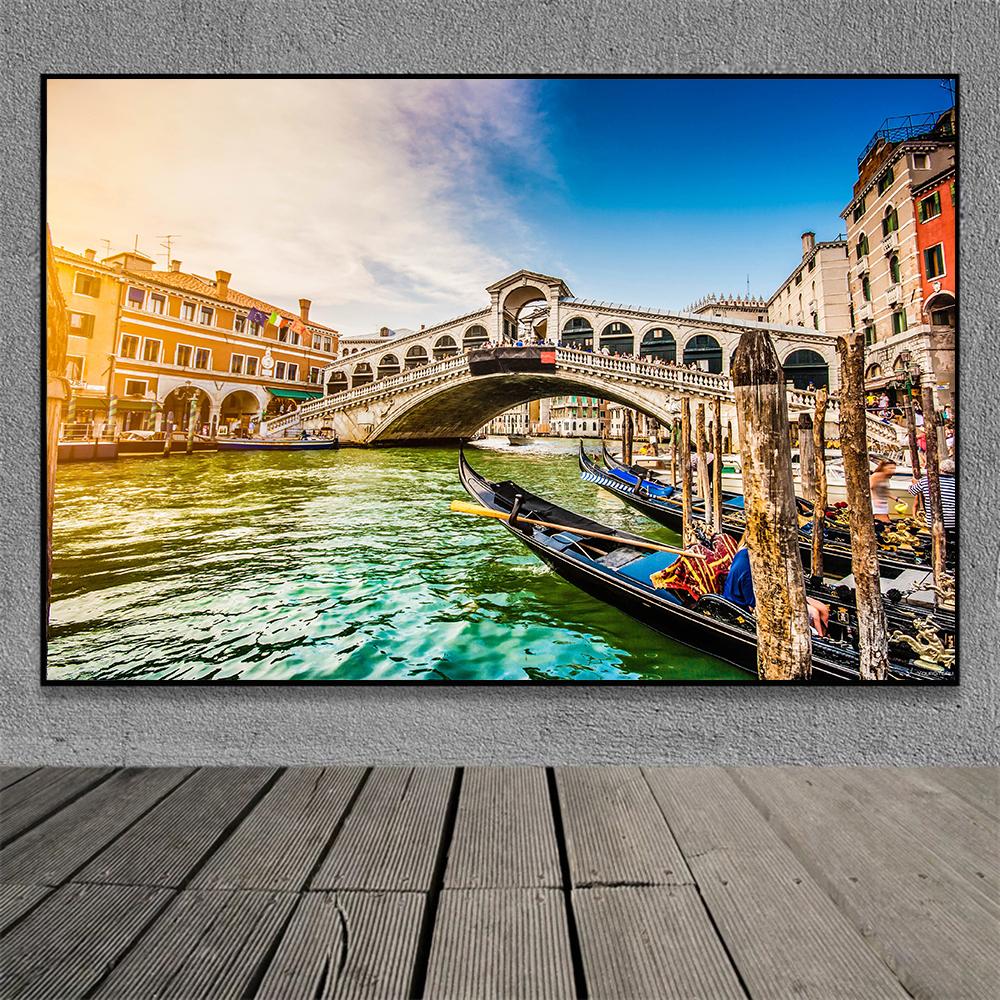 Famous Venice Italy Canvas Painting Wall Art Sunset Natural Scenery Pictures Posters and Prints Wall Art Living Room Decoration