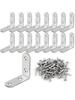 40/30pcs Stainless Steel L-Shaped Corner Brace Set with Screws for Wooden Shelves, Chairs, Vanities, Cabinets, Furniture Repair