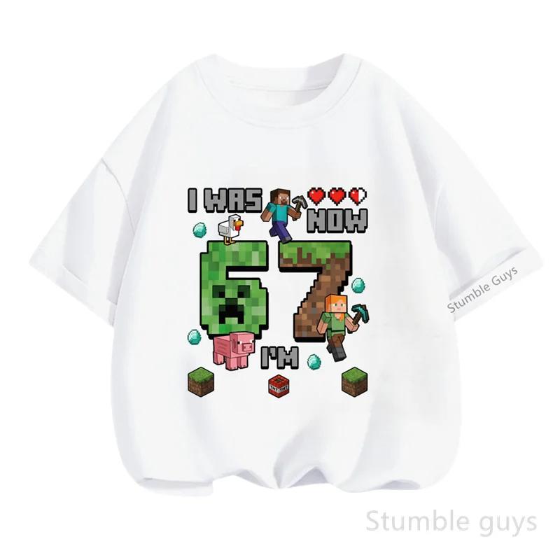 Kids Summer 67 Six Seven Short Sleeve Tshirt Boys Clothes Girls Funny Casual Anime Tee