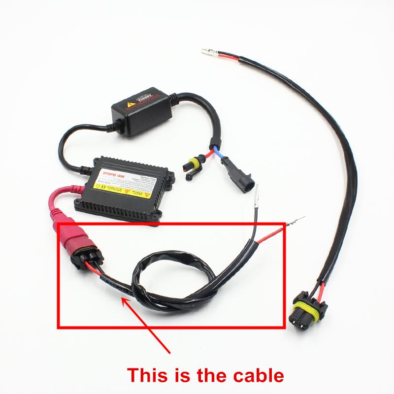 Rockeybright 2pc 12V 35W 55W HID Conversion Kit Light Bulb Wire Harness Power Plug Cord H3 H8 H9 H10 H11 880 881 Power Connector
