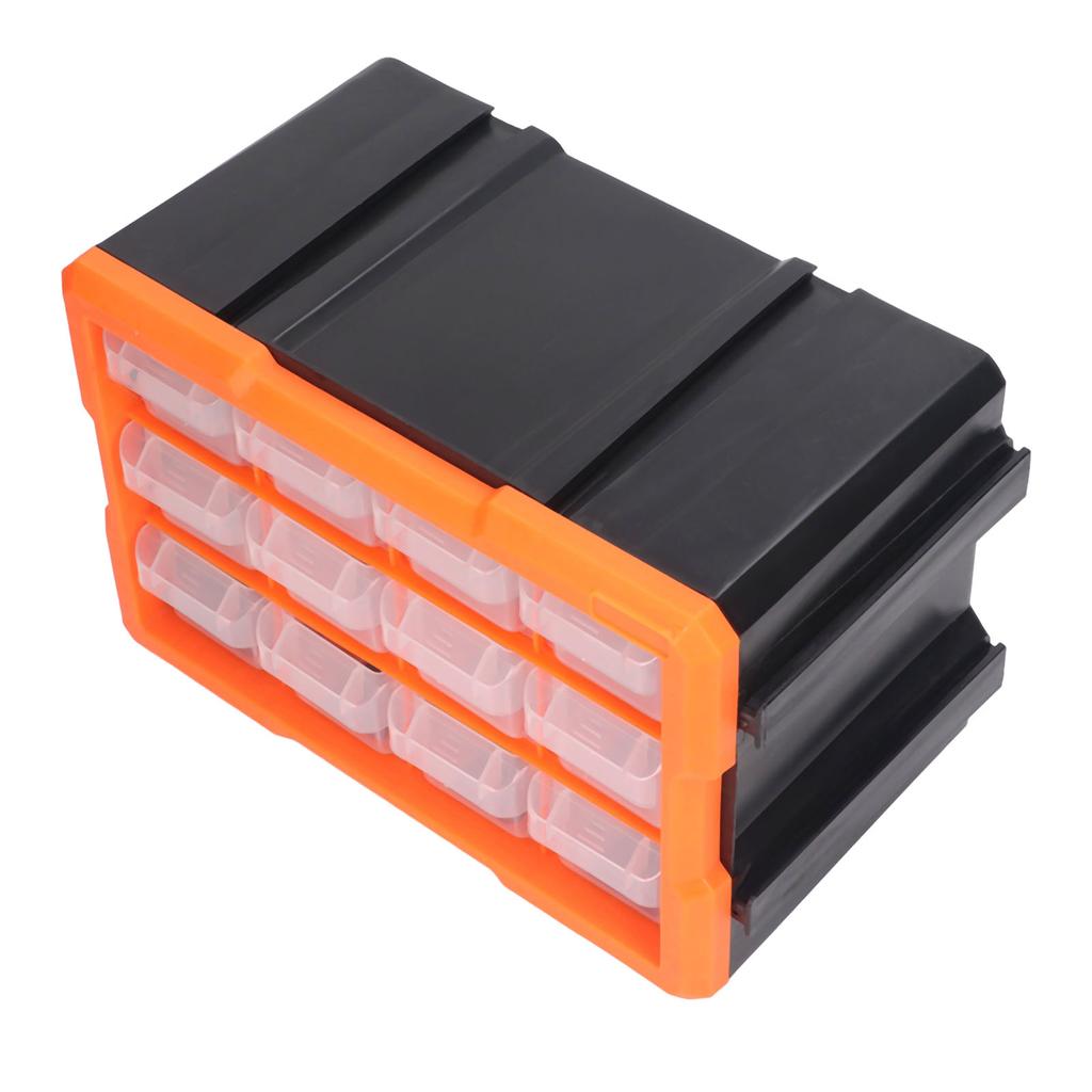 Schubladen-Teilebox 12 Schubladen PVC Hardware Aufbewahrungsorganizer Stapelbare Werkzeugaufbewahrungsbox