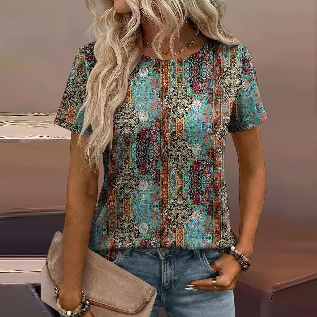 Women's Loose-Fit Fashionable Casual Printed T-Shirt
