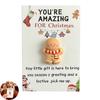 10/20/30/40/50Pcs Christmas Pocket Hug with Positive Card Emotional Support Santa Reindeer Snowman Tree Gingerbread Pocket Token Inspirational Gift