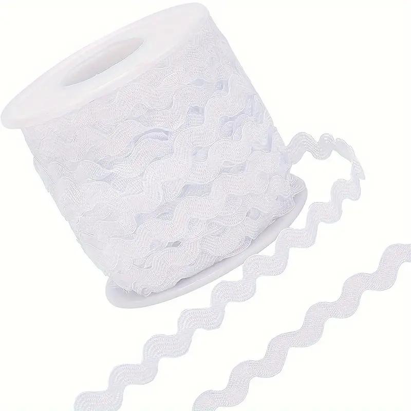 1 Roll 27yd/25m RIC Rac Trim Ribbon Wave Sewing Bending Fringe Trim 5mm/0.2 inch for Sewing Flower Making Wedding Party Lace Rib