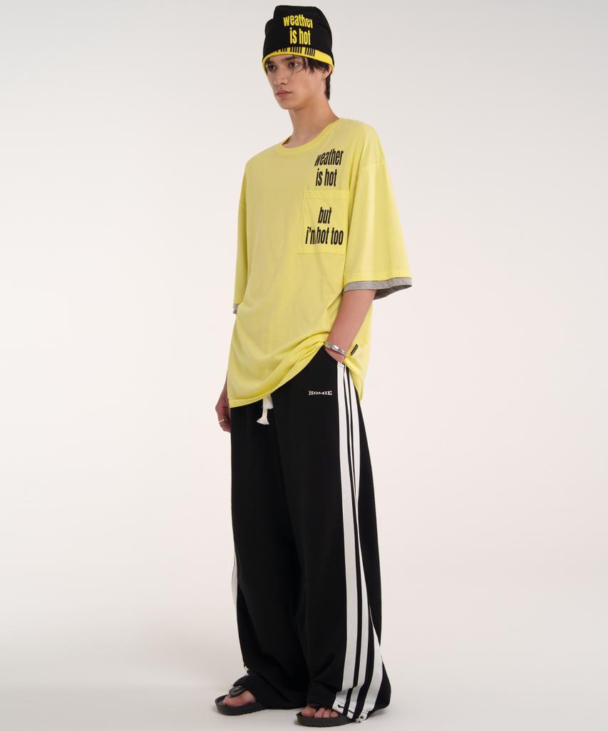 Ieseussiseutyudio Homie 3-Stripe Sweat Pants (Black)