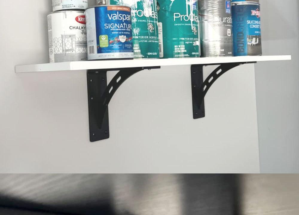 Suportes de Prateleira de Parede Reforçados de 6 Polegadas, Capacidade de Carga de 40kg, Suporte de Lareira Metálico de Alta Resistência, Pacote com 4
