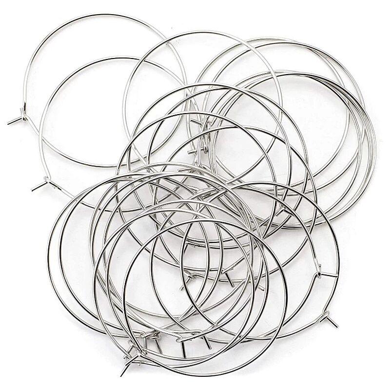 100 Stück Weinetikettierung Silber Metall Weinglas Anhängerringe Drahtringe Getränkemarkierer 20mm-35mm Weinglasringe 7
