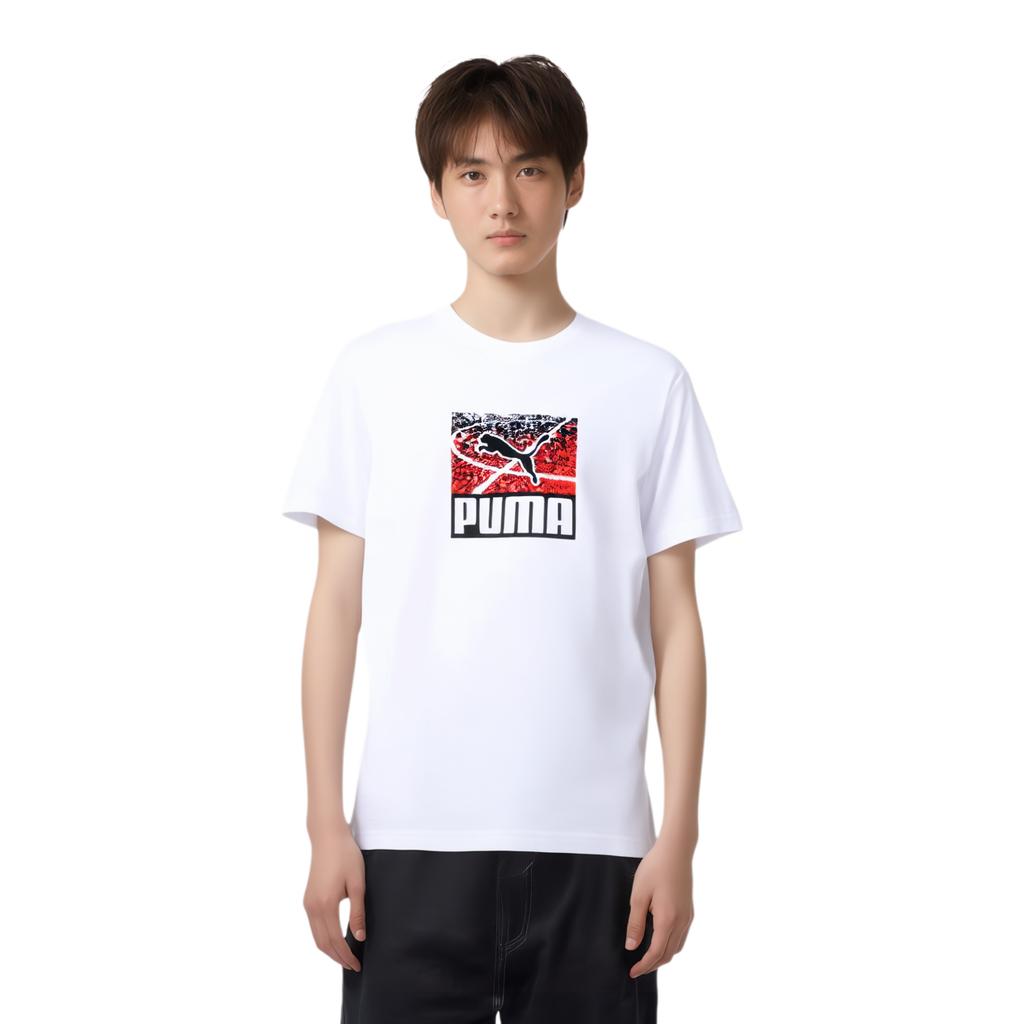 Puma Graphics Photoprint Fashion Comfortable Soft Skin-Friendly Versatile Short Sleeve T-Shirt Unisex Tops 684375-02
