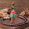 Wood Pendant Necklace Resin Long Beaded Necklace New Wooden Bead Necklace