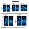 2pcs,2D Plane Printing Curtains&Window Treatment Crescent Moon Over Mountains Versatile Polyester Fabric (without Rod)