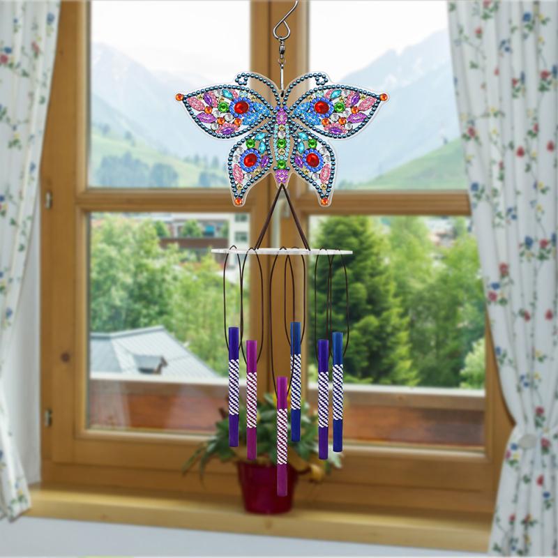 Resin Animal Wind Chime Pendant Diamond Painting Hanging Wall Ornaments Home Balcony Garden