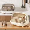 Dish Drying Rack Transparent Top Dust Prevention Kitchen Dish Drying Container for Cultlery Bowl Tea Cup Nursing Bottle Dinner