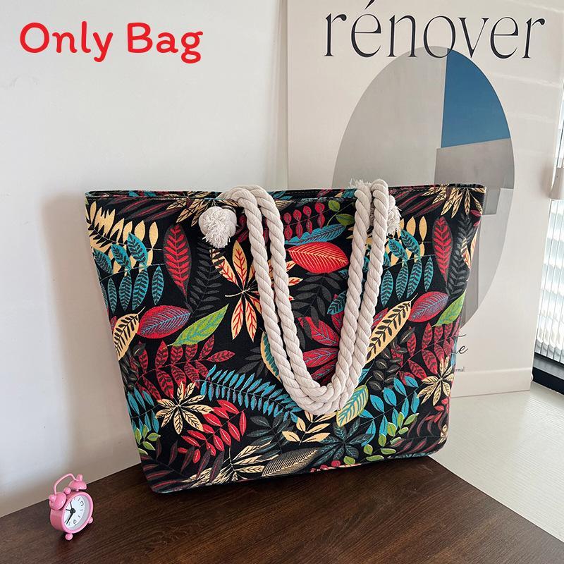 Trendy Dualsided Ethnic Style Canvas Tote With Hidden Pocket For Everyday Carry