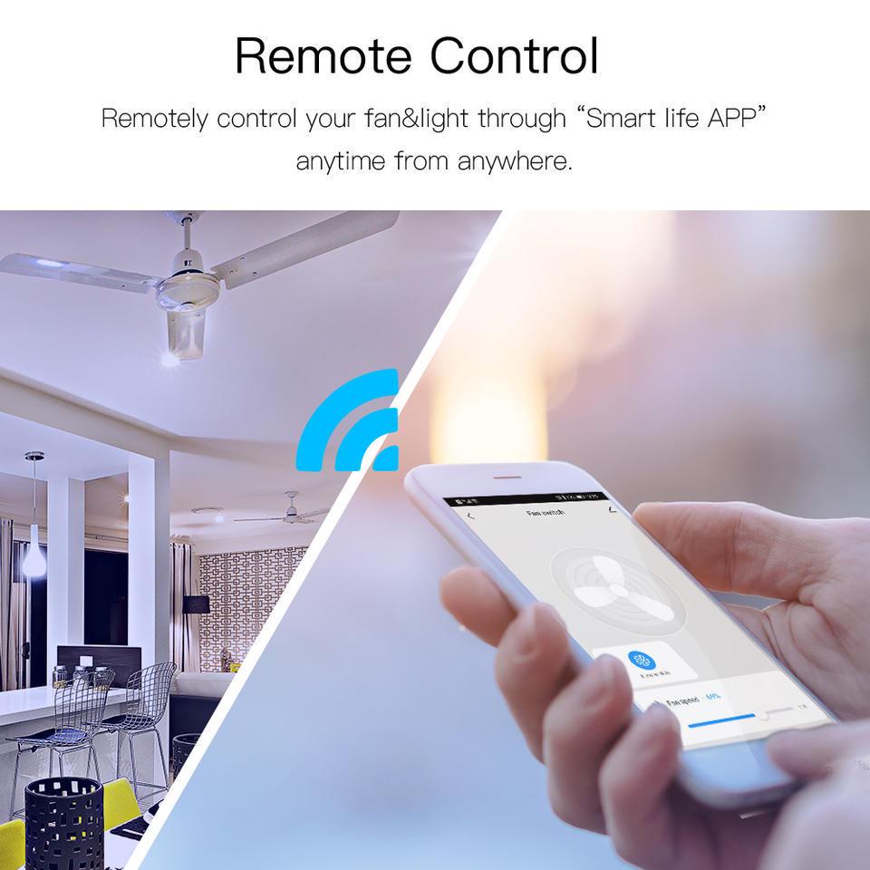 WiFi Smart Home Fan Speed Control Switch with App Timer & Alexa Voice for Ceiling Fans