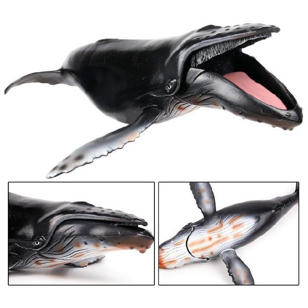 28cm Black Humpback Whale PVC Toy Fish Ocean Sea Animal Figure Doll Kids Gift