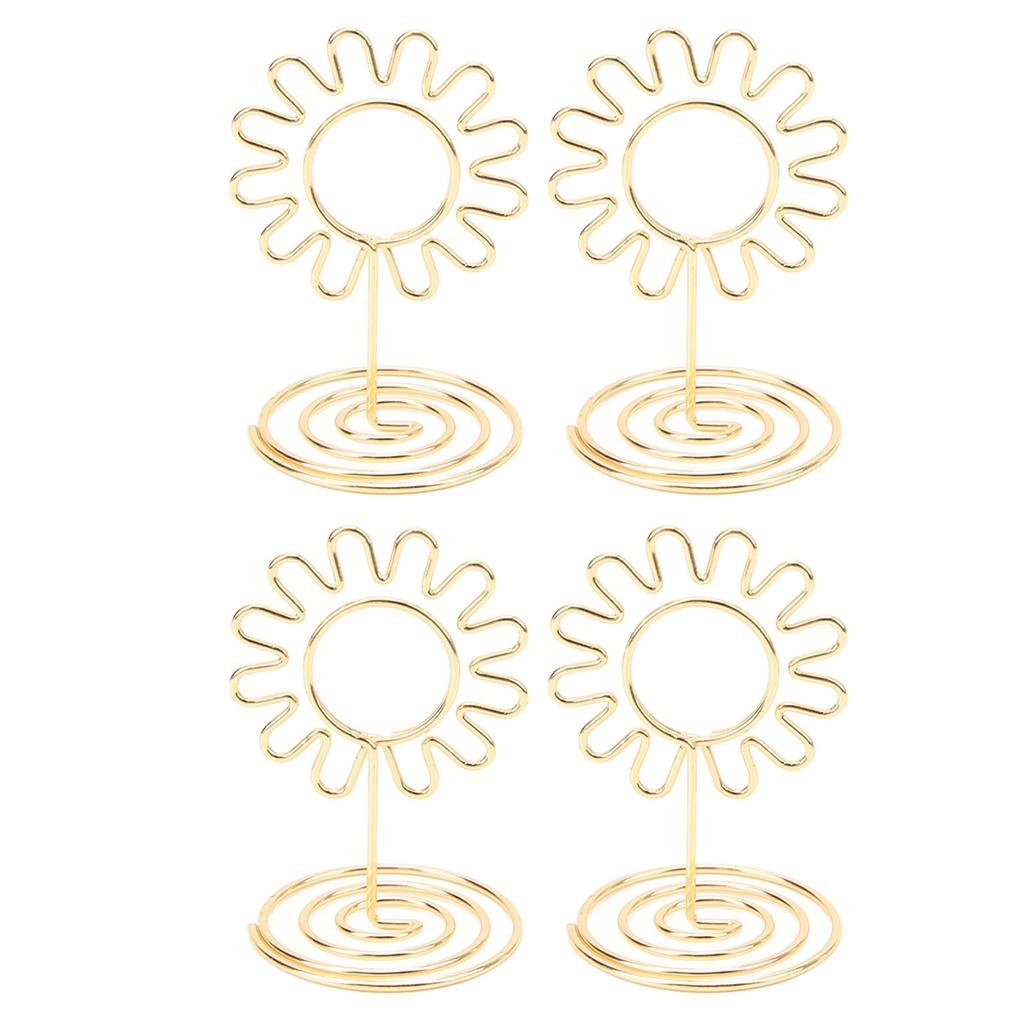 20PCS Wire Table Picture Photo Holder Gold Plated Surface Reusable Table Card Holder for Wedding