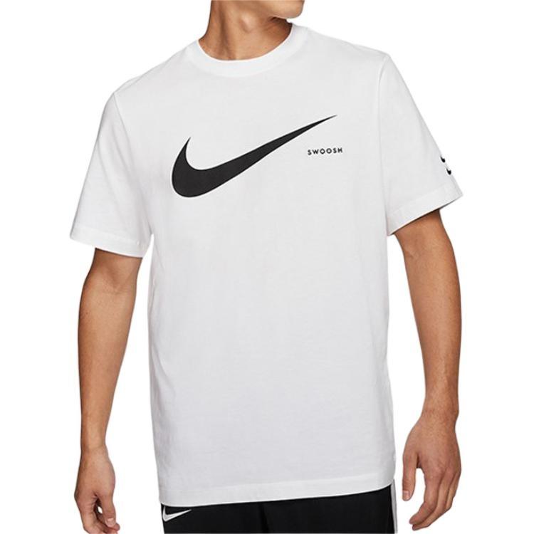 Nike Sportswear Swoosh Logo Cuff Short Sleeve White Men's CK2253-100