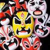Embossed DIY Hand-Painted Peking Opera Face Mask with Flocking Surface and Rope for Graffiti Art
