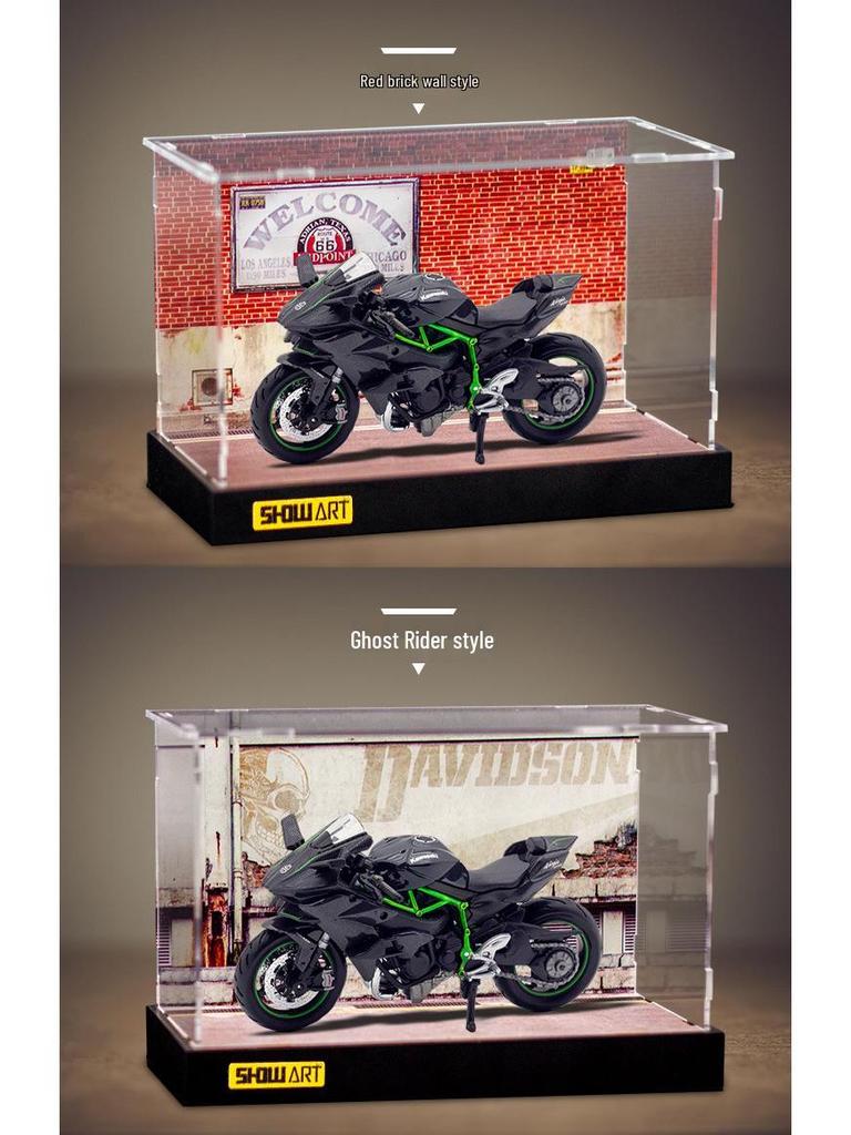 Kameka Kaku 1:18 Kawasaki Motorcycle Model Display Box - Dustproof Ornament Collection Gift
