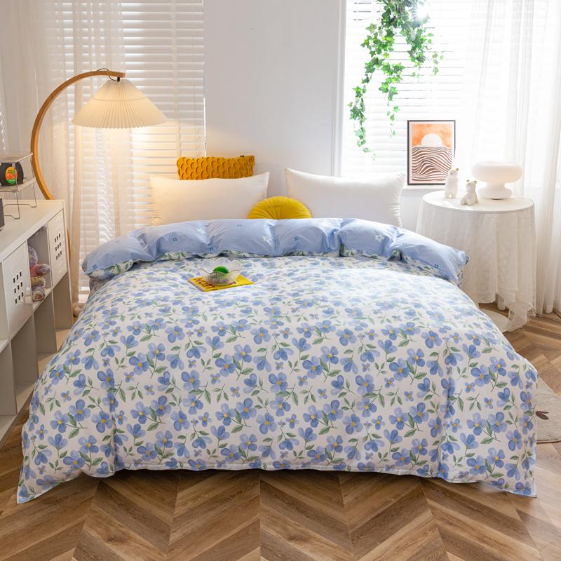 Kawaii Cartoon Bear Duvet Cover Cotton Girly Style Pattern Bedding Soft Skin-friendly Breathable Comforter Cover for Kids Girls