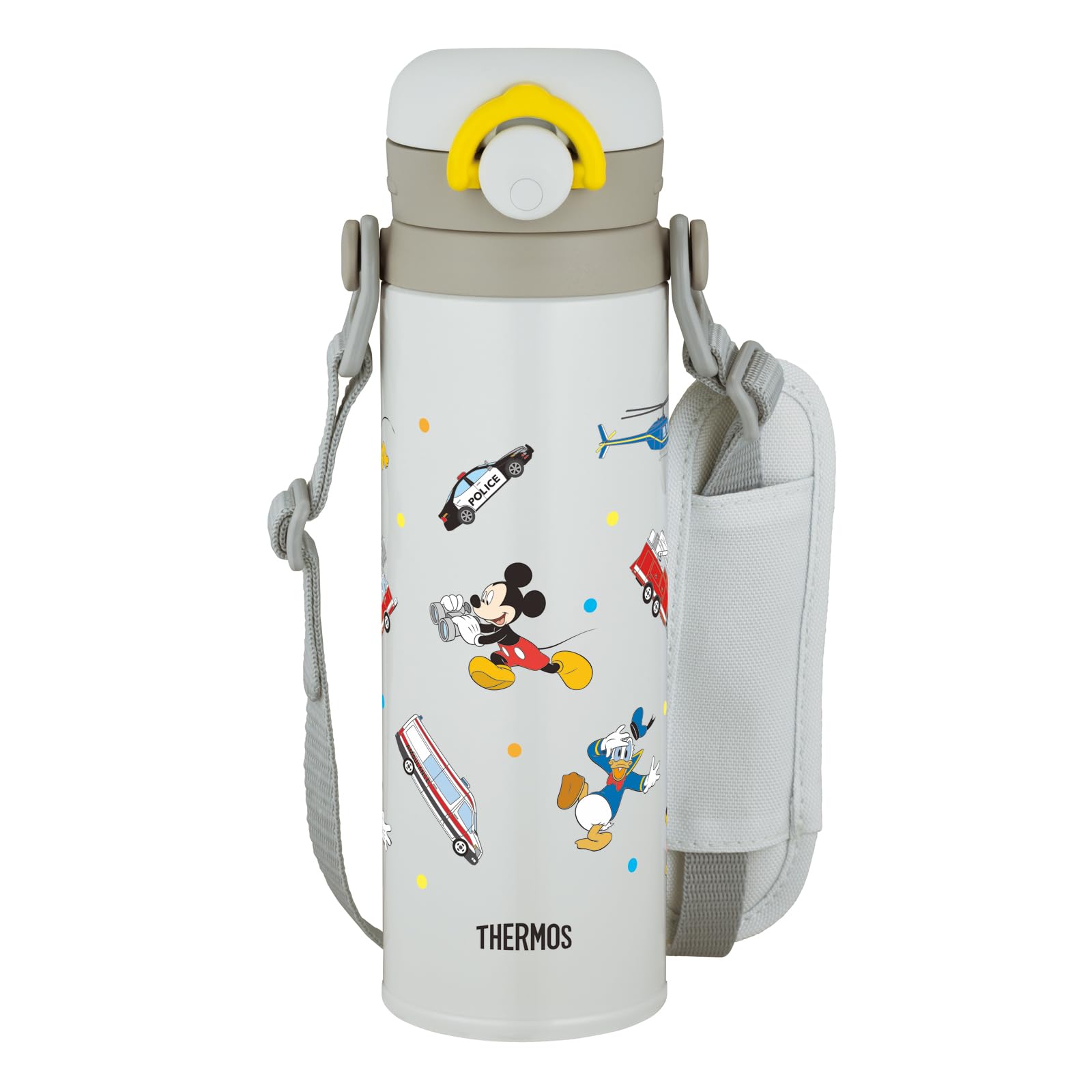 

Thermos Mobile Mickey Mouse Light with Detachable Strap and Shoulder Pad for Perfect for School or LGY Kids Mug, 500ml, Design, Gray, Comfort,
