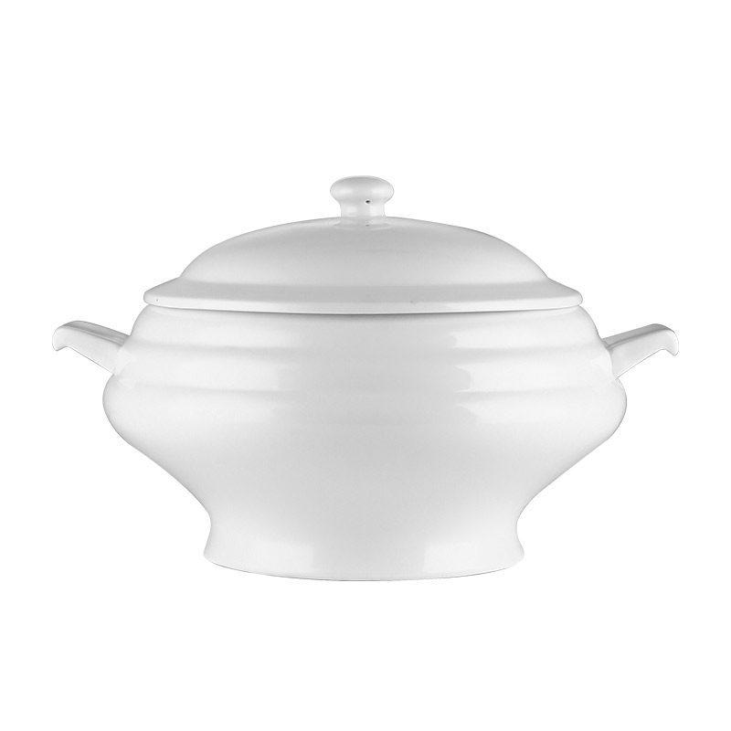 Double-Handled Ceramic Cantonese Stew Pot with Lid - Large Soup Bowl for Household or Hotel Use