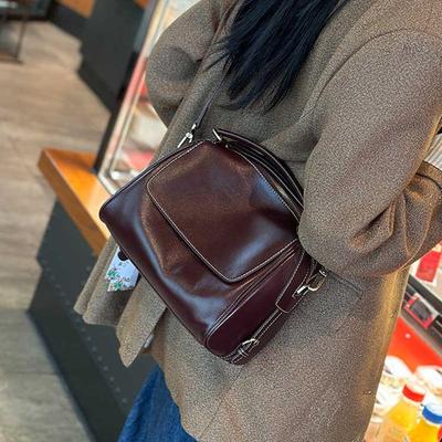 Women's Genuine Leather Retro Shoulder Bag - Spring/Summer 2024 Casual, Versatile, Large Capacity, High-End Messenger Pillow Bag.