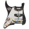 Artec Alnico 5 Pickup Set with Musiclily Pro HSS ST Pickguard for Strat Electric 3P Black Pre-wired Guitar,