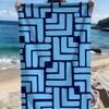 Simple geometric line patterns polyester microfiber beach towel is highly absorbent, suitable for swimming and beach outings
