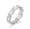 Fine Engagement Eternity Promise Ring AAAAA Zircon 925 Sterling Silver Statement Wedding Band Rings for women men Jewelry Gift