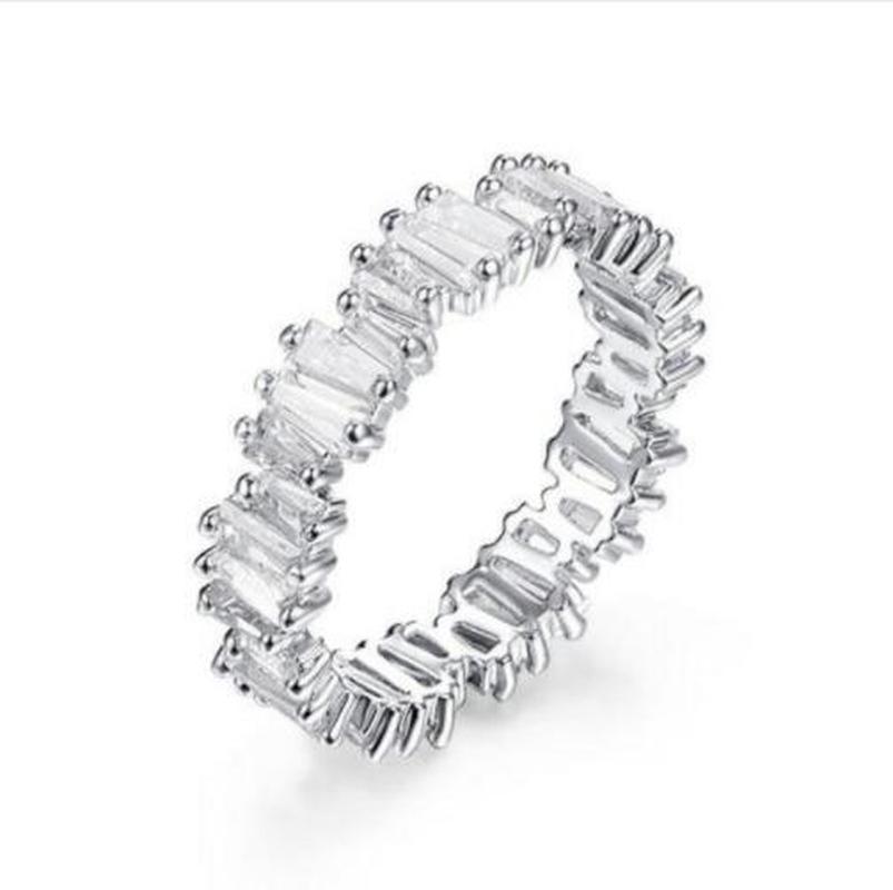 Fine Engagement Eternity Promise Ring AAAAA Zircon 925 Sterling Silver Statement Wedding Band Rings for women men Jewelry Gift