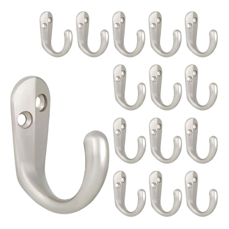Pack of 20 Zinc Alloy Wall Hook Sturdy Waterproof Rustproof Ideal for Multipurpose Use in Any Room for Jackets Robes Bags