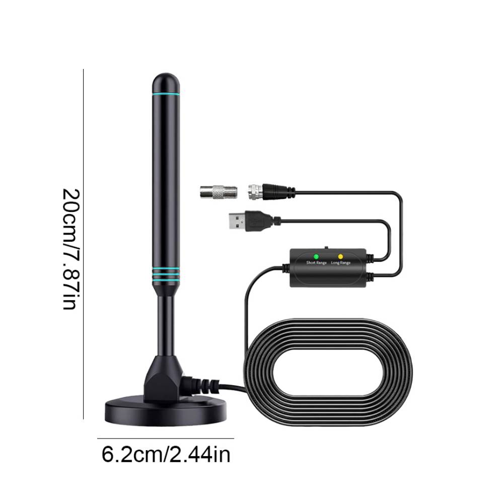 Tragbare TV-Antenne 300cm Koaxkabel Digitale TV-Antenne DVB-T DVB-T2 DAB Innen Außen Digital HD Freeview Antenne für Smart-TV