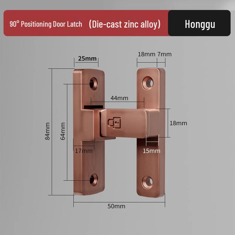 Punch-Free Slide Bolt Latch for Bathroom and Indoor Doors