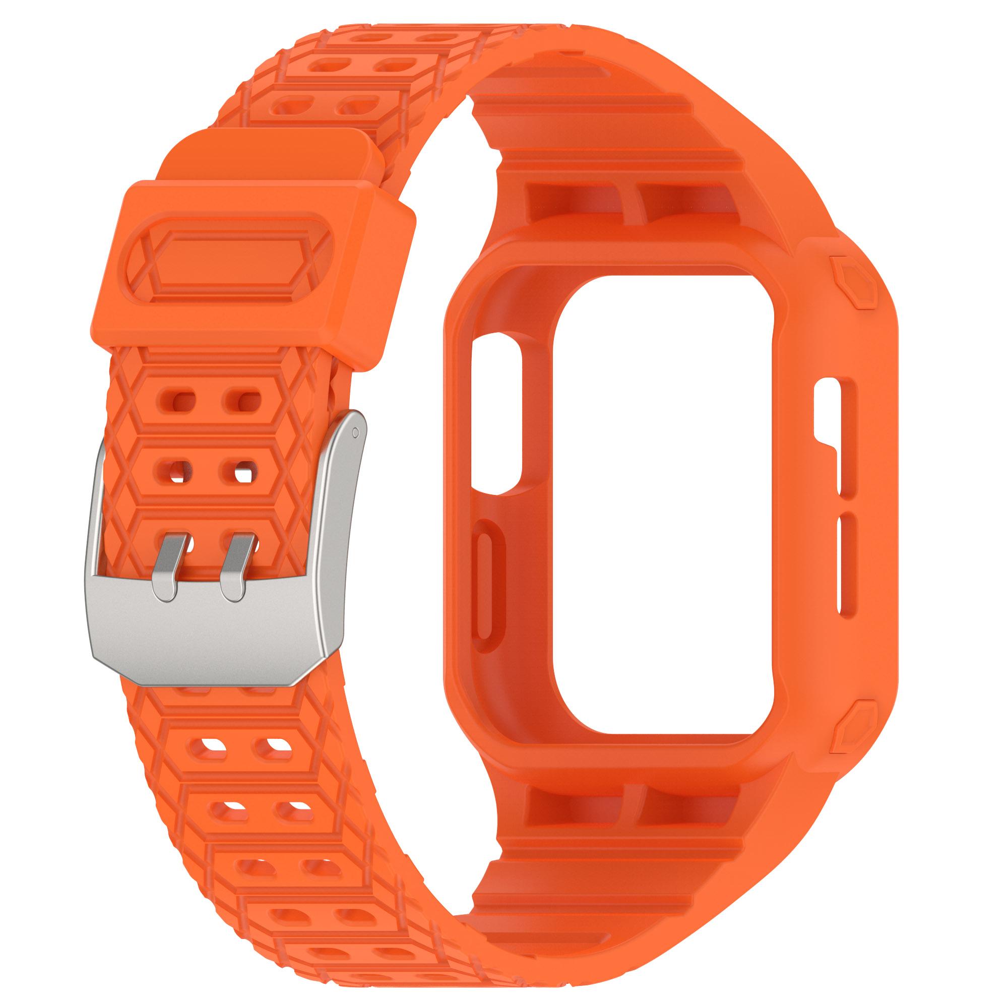 

TPE Watch Strap for Apple Watch Ultra 49mm Integral Watch Band with Case Orange