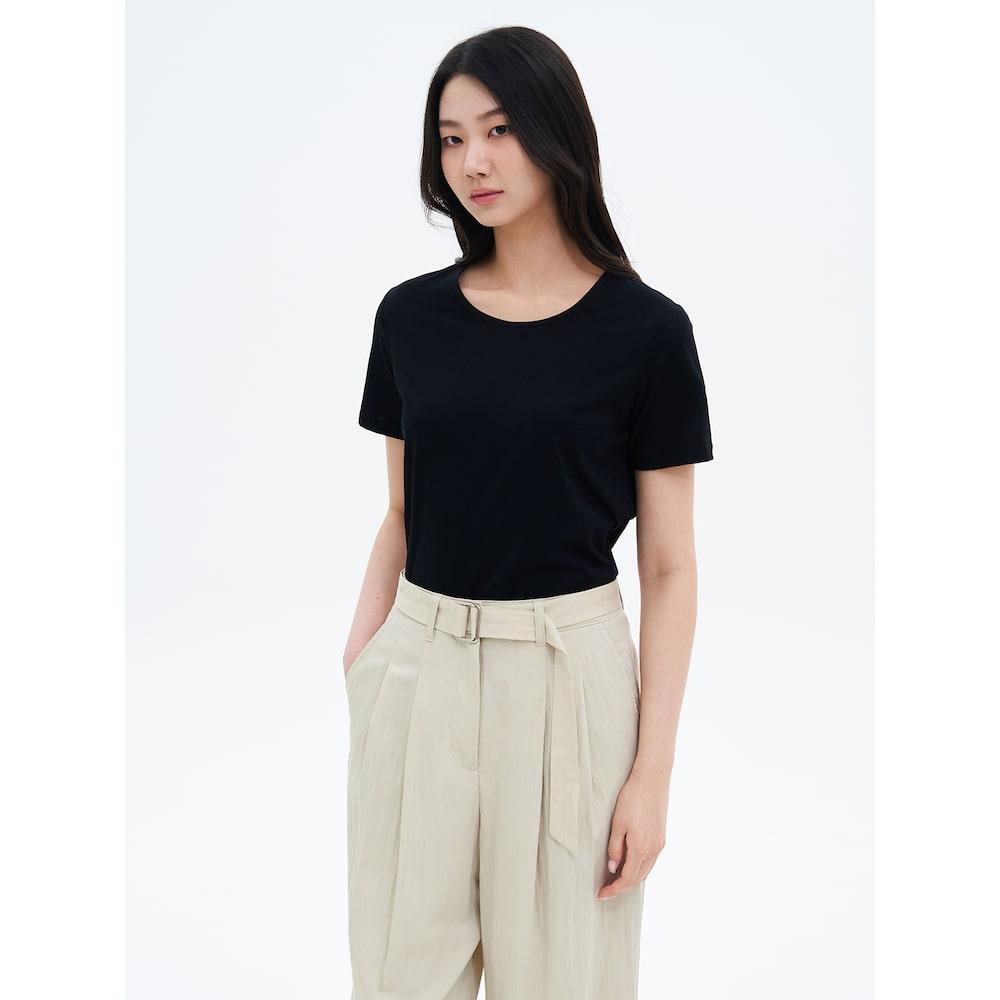 8Seconds Silket U-Neck Short Sleeve T-Shirt Black Black/L