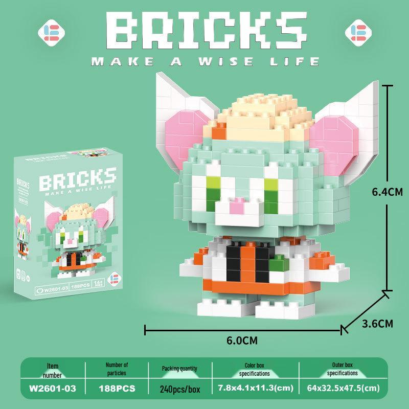 Children's Cartoon Building Blocks Set - Micro-Particle Assembly Girl Toy Gift