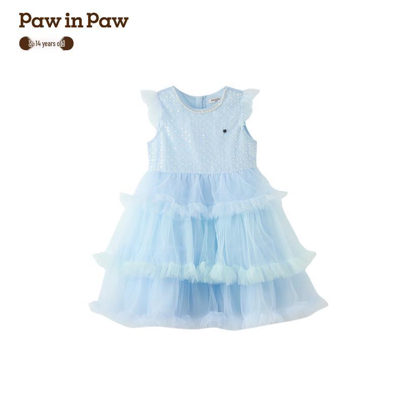 PawinPaw Girls  Cartoon Bear Mesh Princess Dress 130