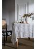 French Retro Jacquard Lace White Tablecloth Household Rectangular Coffee Table Dining Table Fabric Hollow