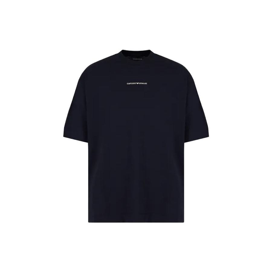 Emporio Armani Letter Print Loose Fit Crew Neck Short Sleeve T-Shirt Men Tops 6R1T771J-WZZ1-0920
