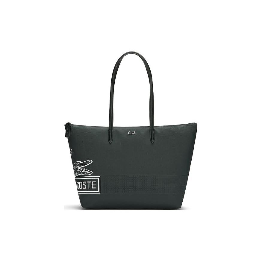 

Lacoste Color Block Printed PVC Tote Bag Women Tote Bags Dark-Green NF4243SJ-K49 Dark Green,Large