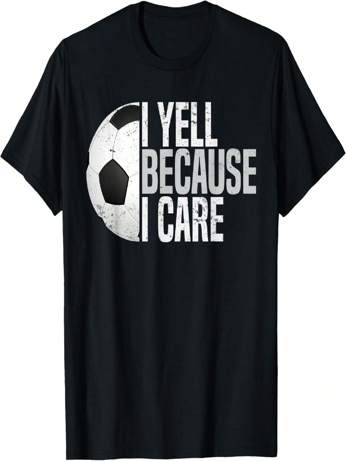 Funny Soccer Fan Humor I Yell Because I Care Soccer Dads T-Shirt S
