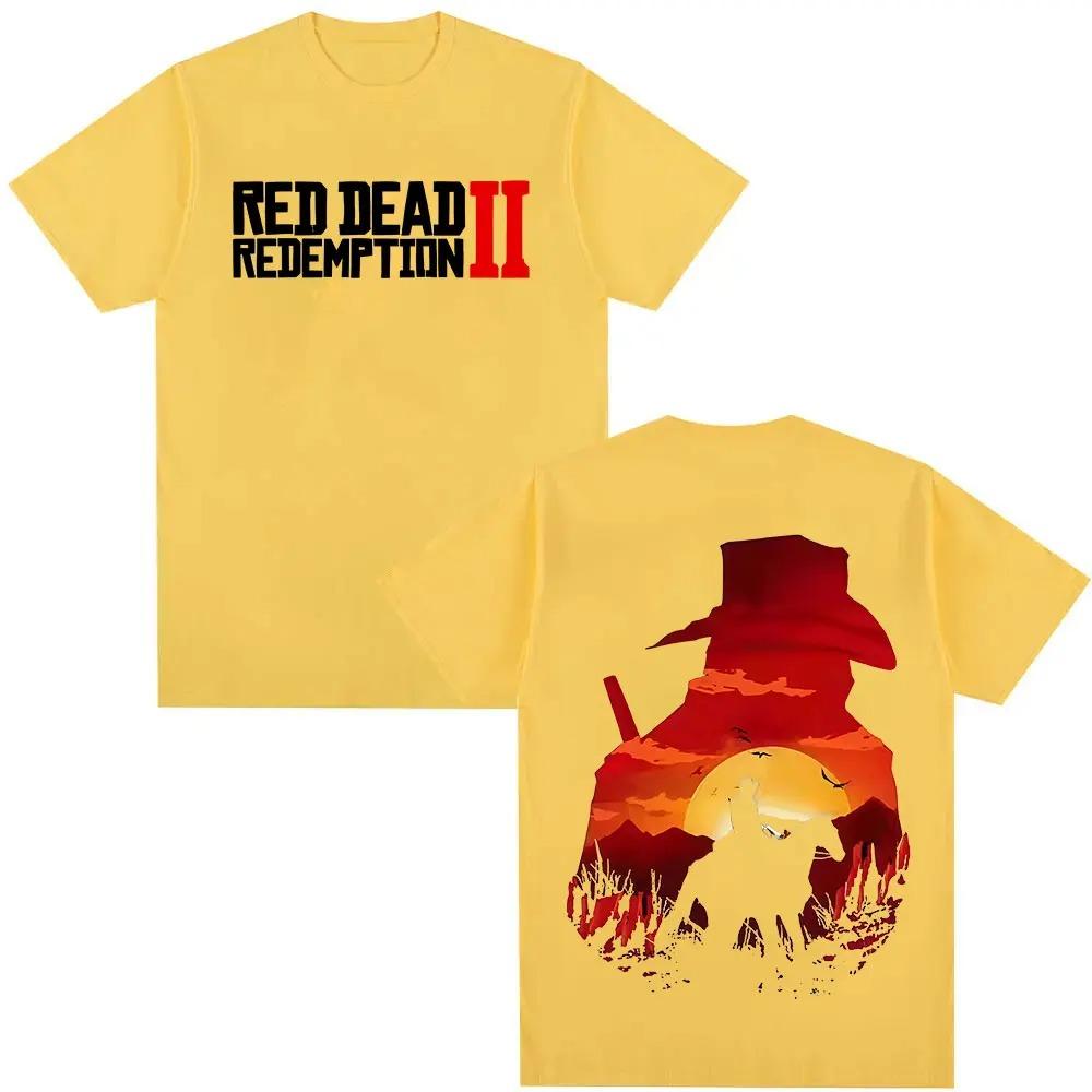 Red Dead Redemption 2 Hráčska Grafické Tričká Pánske Dámske Gotické Tričko s Krátkym Rukávom Y2K Móda Vysoko Kvalitné Bavlnené Tričko