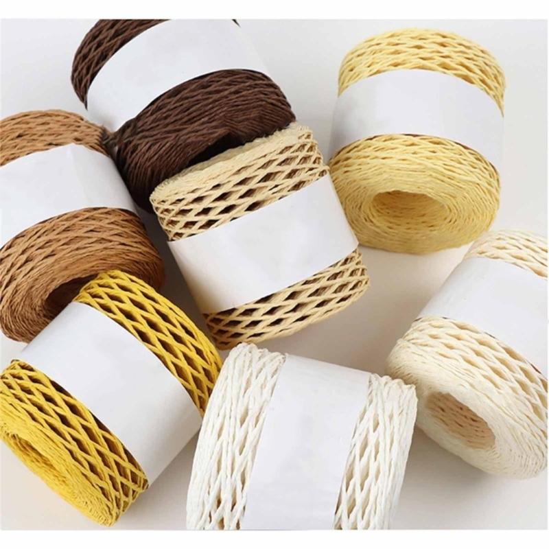 Raffia Yarn Buckwheats Crochet Hat Yarn Beach Bag Yarn, Raffia Crochet Yarn, Crochet Straw Knit Yarn, Knitting Materials