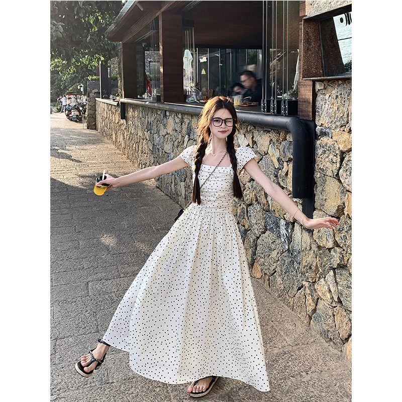 French Small Flying Sleeve Polka Dot Dress, Summer Femininity Is Thin, Niche Design Sense, New Light Luxury Commuter Explosion
