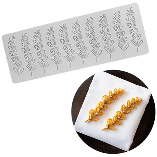 Fondant Pad Non-sticky Easy To Demould DIY Food Grade Silicone Feather/Leaf/Geometric Chocolate Mould for Cake Shop