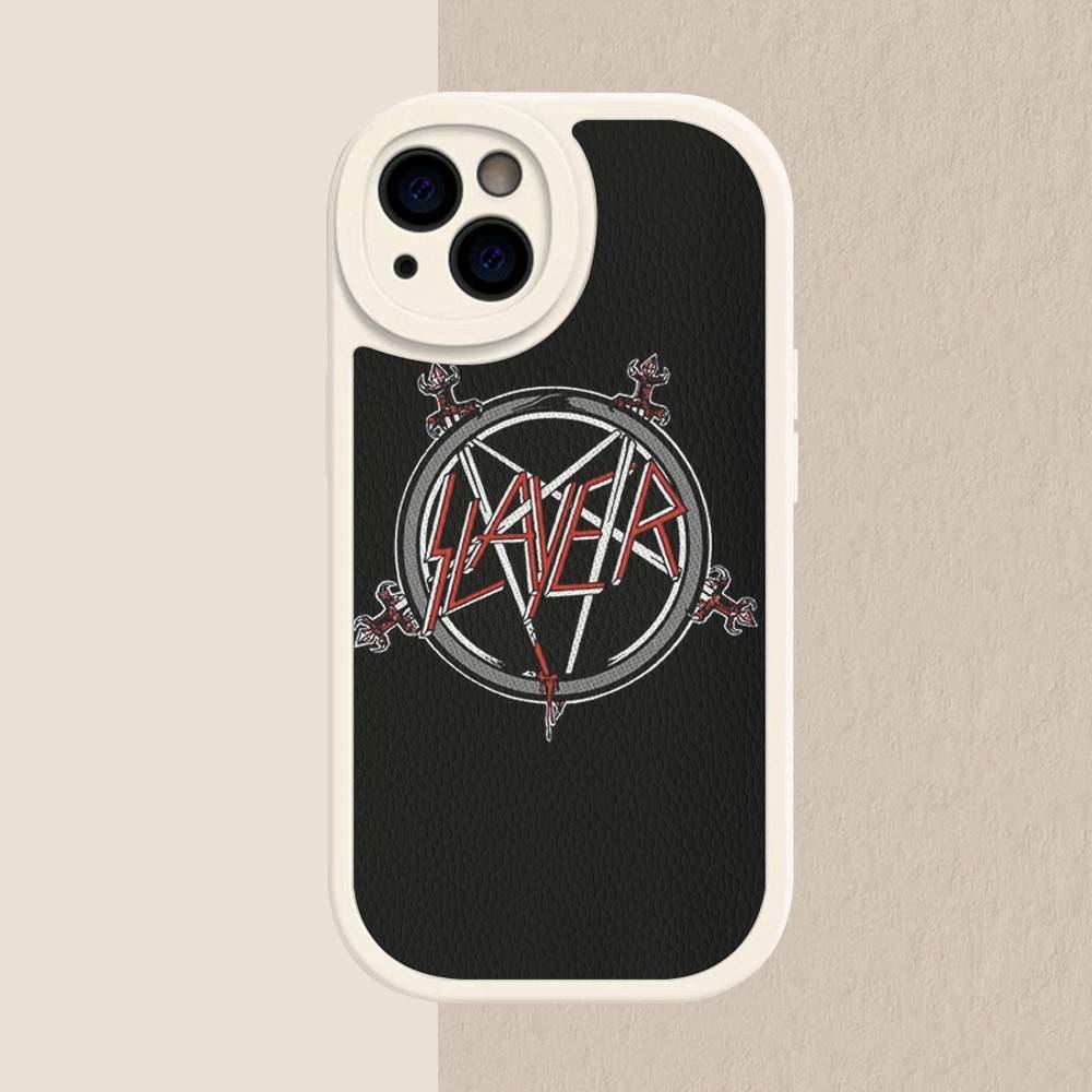 1pc Heavy Metal S-slayer Band Phone Case Hard Leather For IPhone 16 15 14 13 12 Mini 11 14 Pro Max Xs X Xr 7 8 Plus Fundas