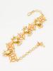 Gold-Plated White & Peach Stone-Studded & Beaded Handcrafted Bracelet